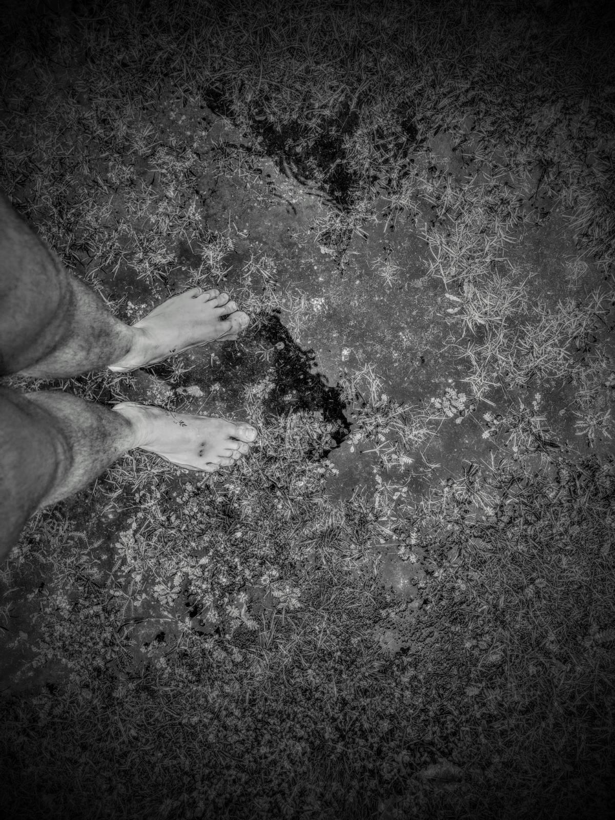 water, feet, ground, reflection